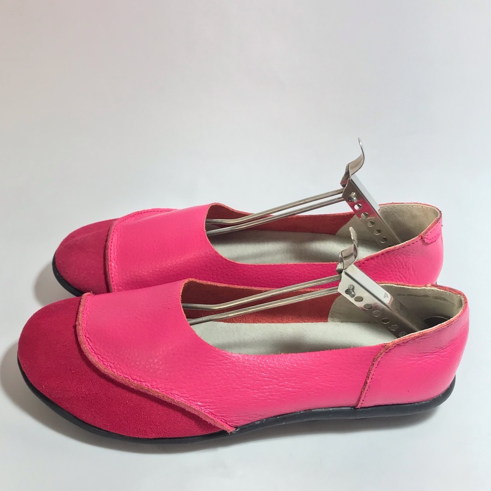 Italian Quality Pink Soft Pebbled Leather Ballet Flats